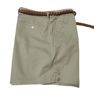 Gloria Vanderbilt Khaki Shorts with Braided Belt - 16